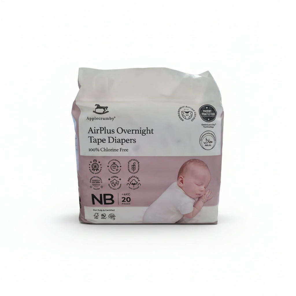 Applecrumby Overnight Tape Diapers (Newborn)