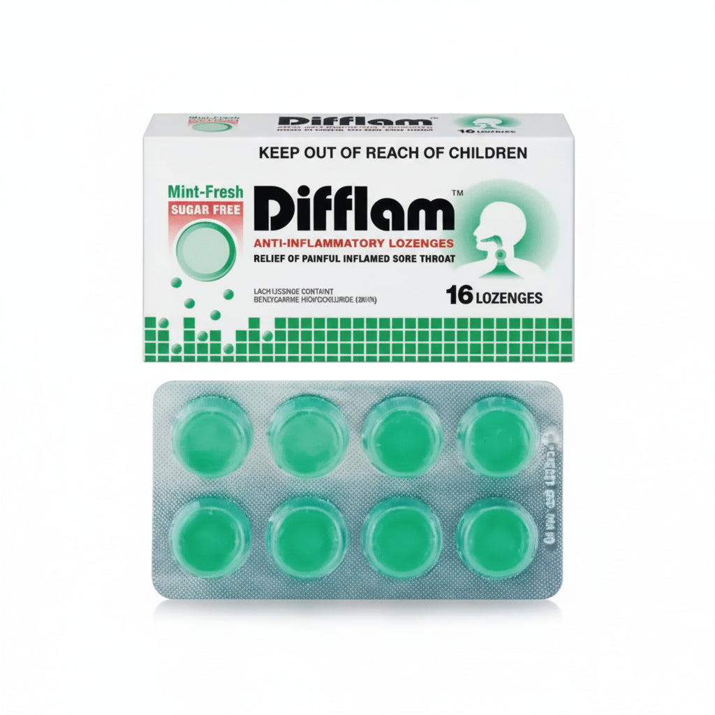 DIFFLAM ANTI-INFLAMMATORY MINT LOZENGES 16'S
