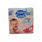 Pack of Drypers Wee Wee Dry Tape diapers with a baby's face on the packaging.