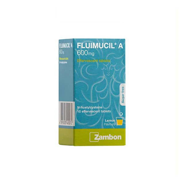 FLUIMUCIL A (ACETYLCYSTEINE)600MG EFFERVESCENT TABLET 10'S