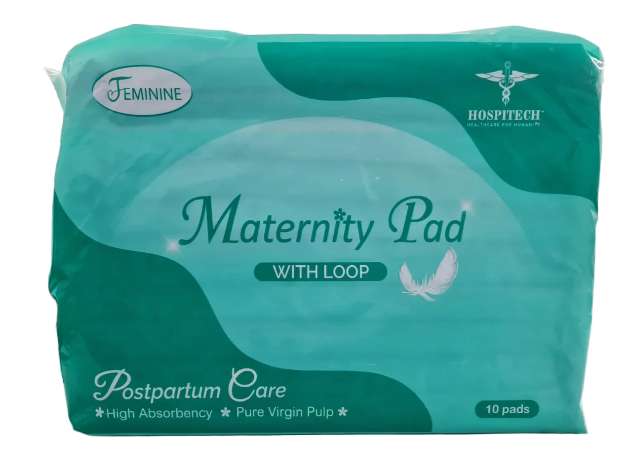 Pack of maternity pads with loop on a surface