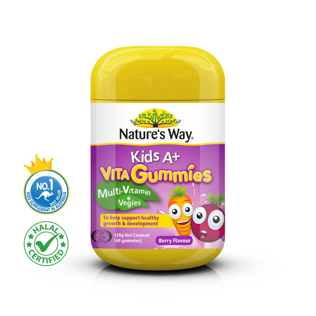 NATURE'S WAY KIDS A+ VITA GUMMIES (MULTIVITAMIN+VEGIES) 60'S